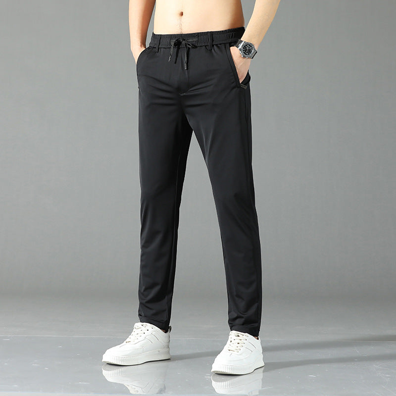 Lightweight stretchable ice silk casual pants for men