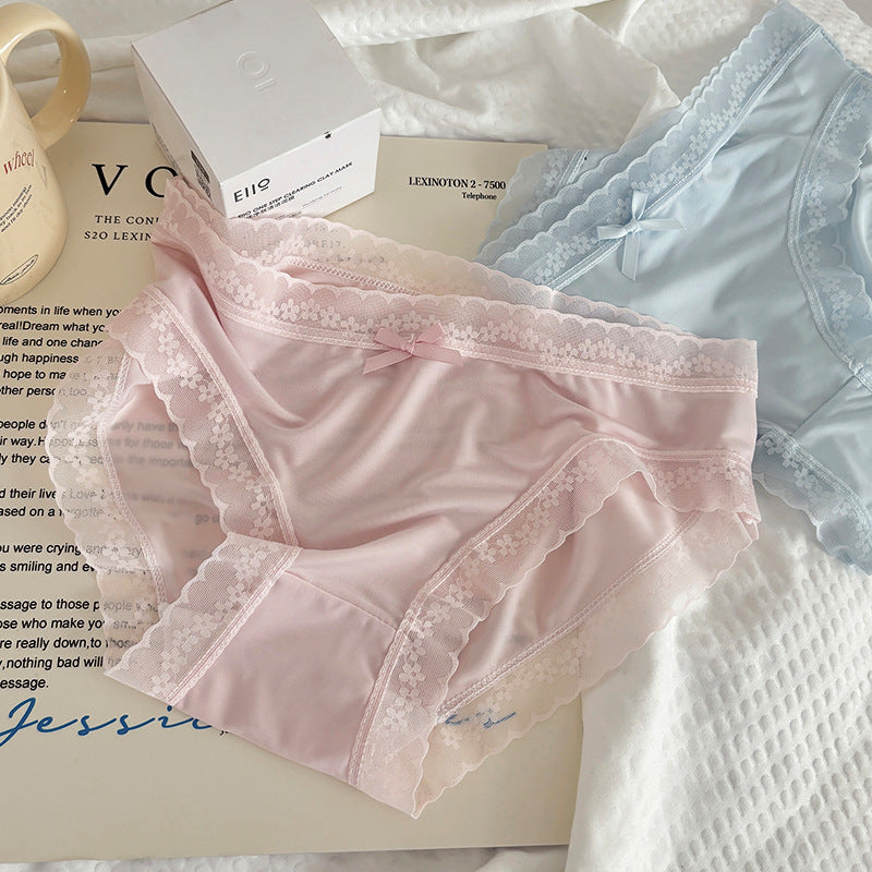 Ladies' thin pure cotton lace underwear