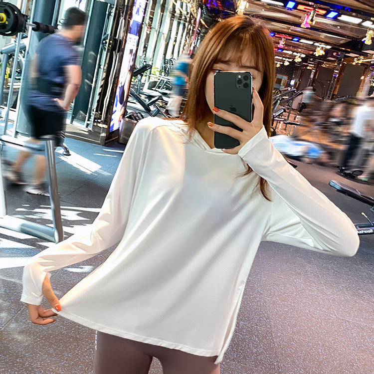 Hooded Long Sleeve Workout Top for Women