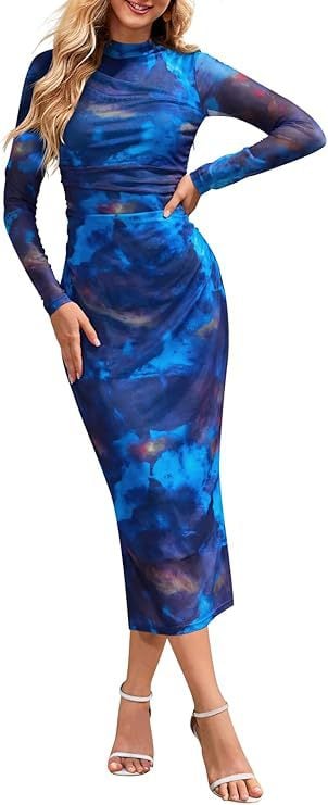 Women's Long-Sleeved Tie-Dye Elegant dress