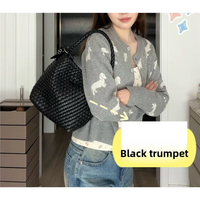 Handwoven PU Tote Bag for Women