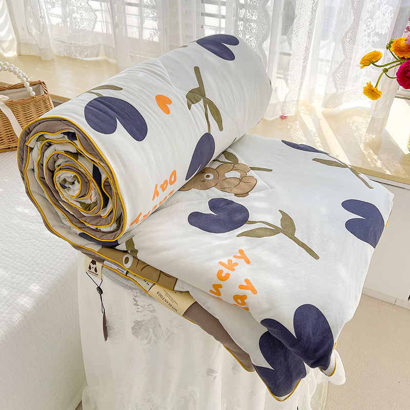 Double-layer yarn soybean fiber summer quilt