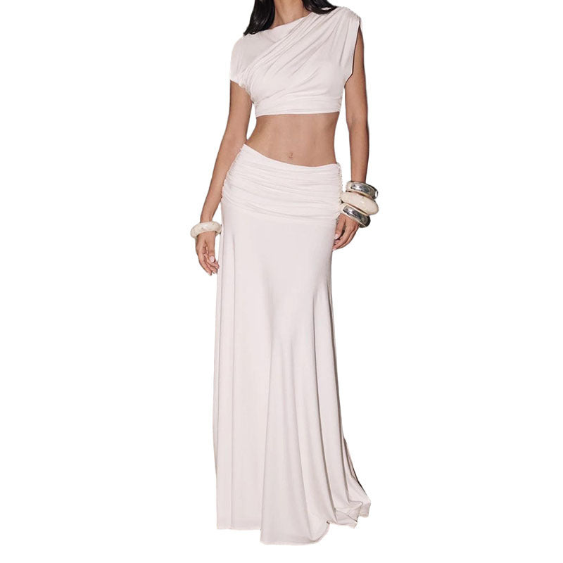 Relaxed Elegant Sleeveless Skirt Suit