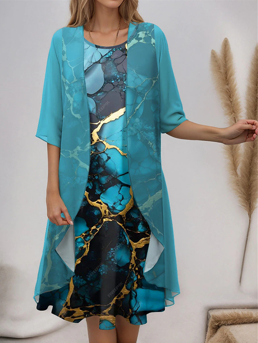 Two-piece chiffon dress set