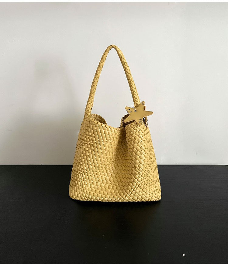 Handwoven PU Tote Bag for Women