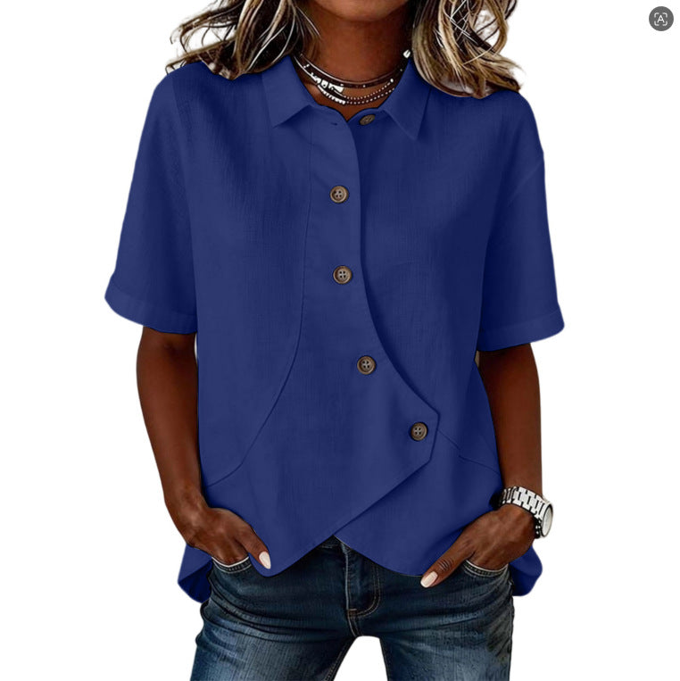Women's Casual Cotton-Linen Shirt