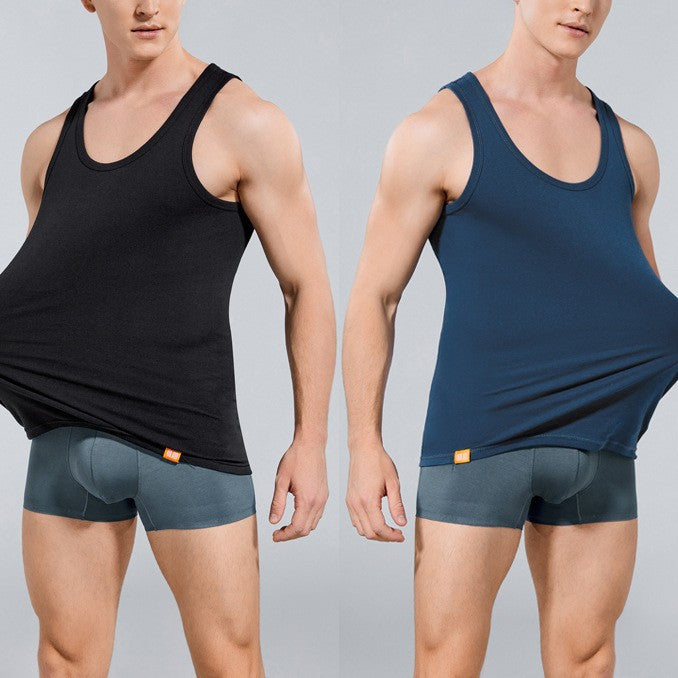 Men's Cotton Vest Sports Hurdle plus size Men's Inner Wear Cotton Youth Summer Base Fitness Tight Sleeveless