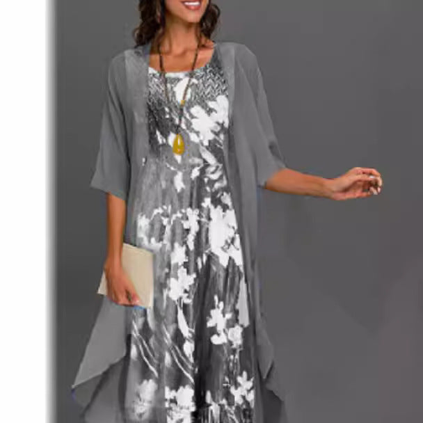 Two-piece chiffon dress set