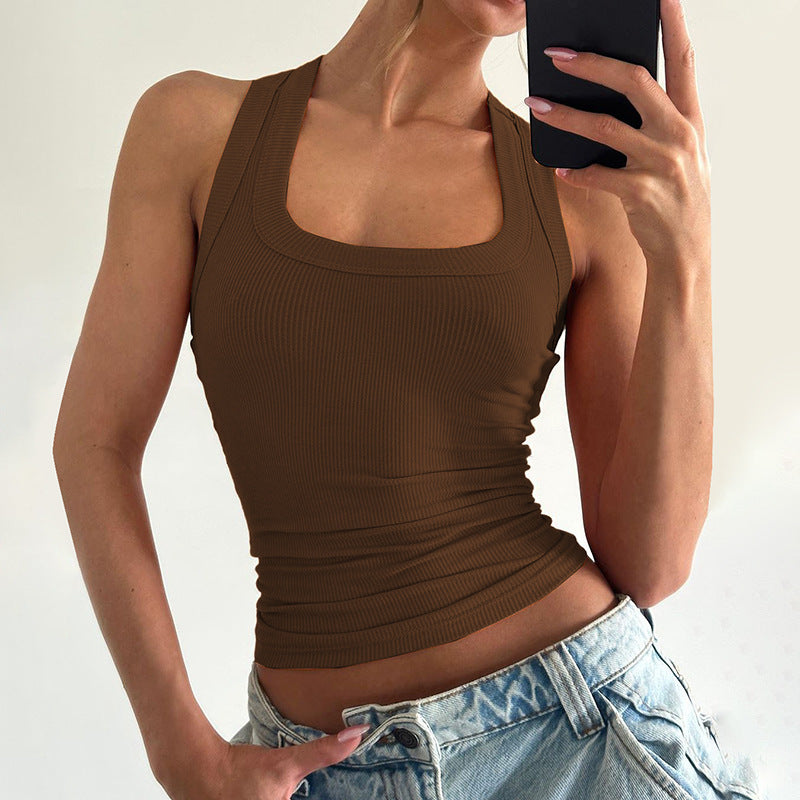 Women's Slim U-Neck Strapless Vest