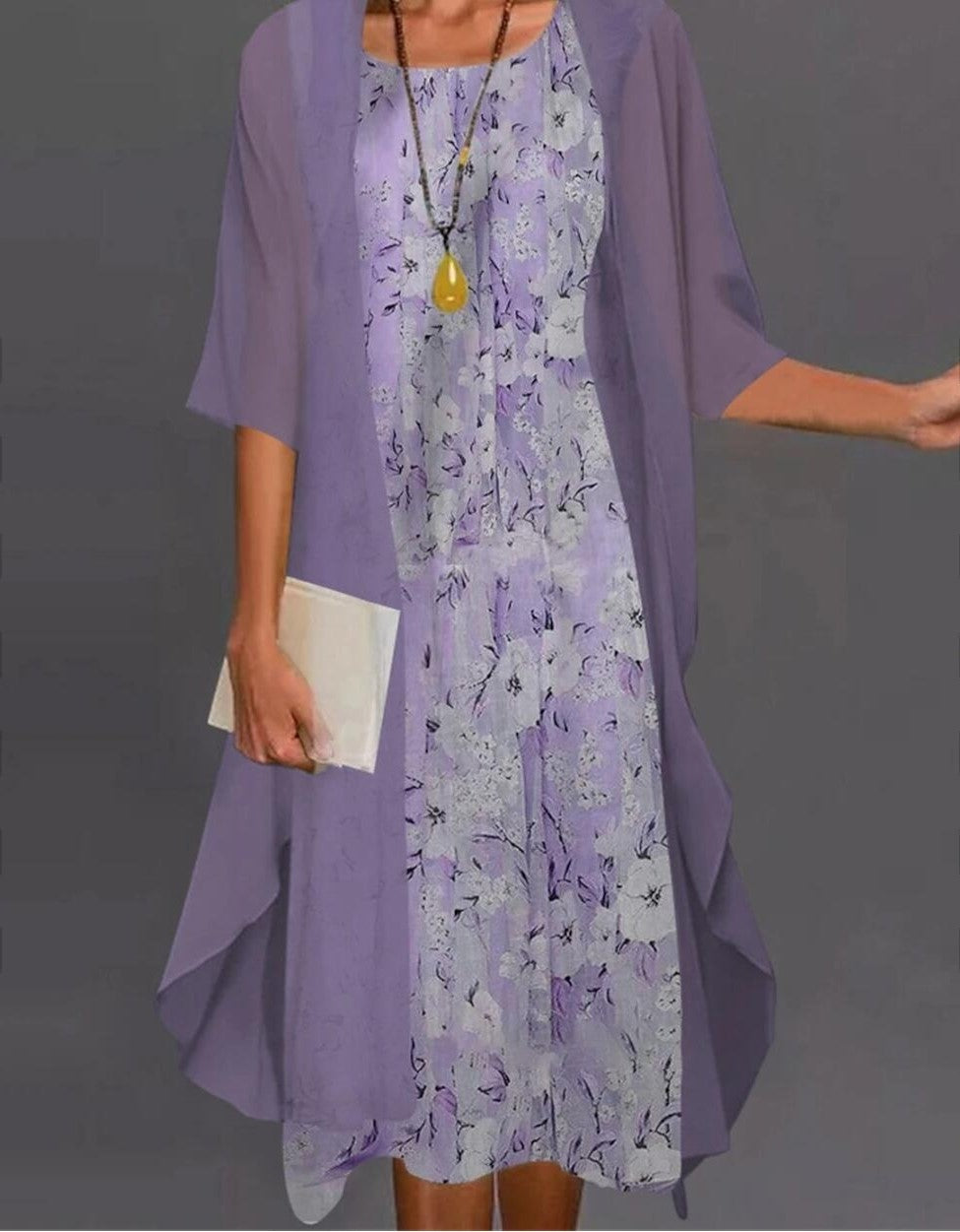 Two-piece chiffon dress set