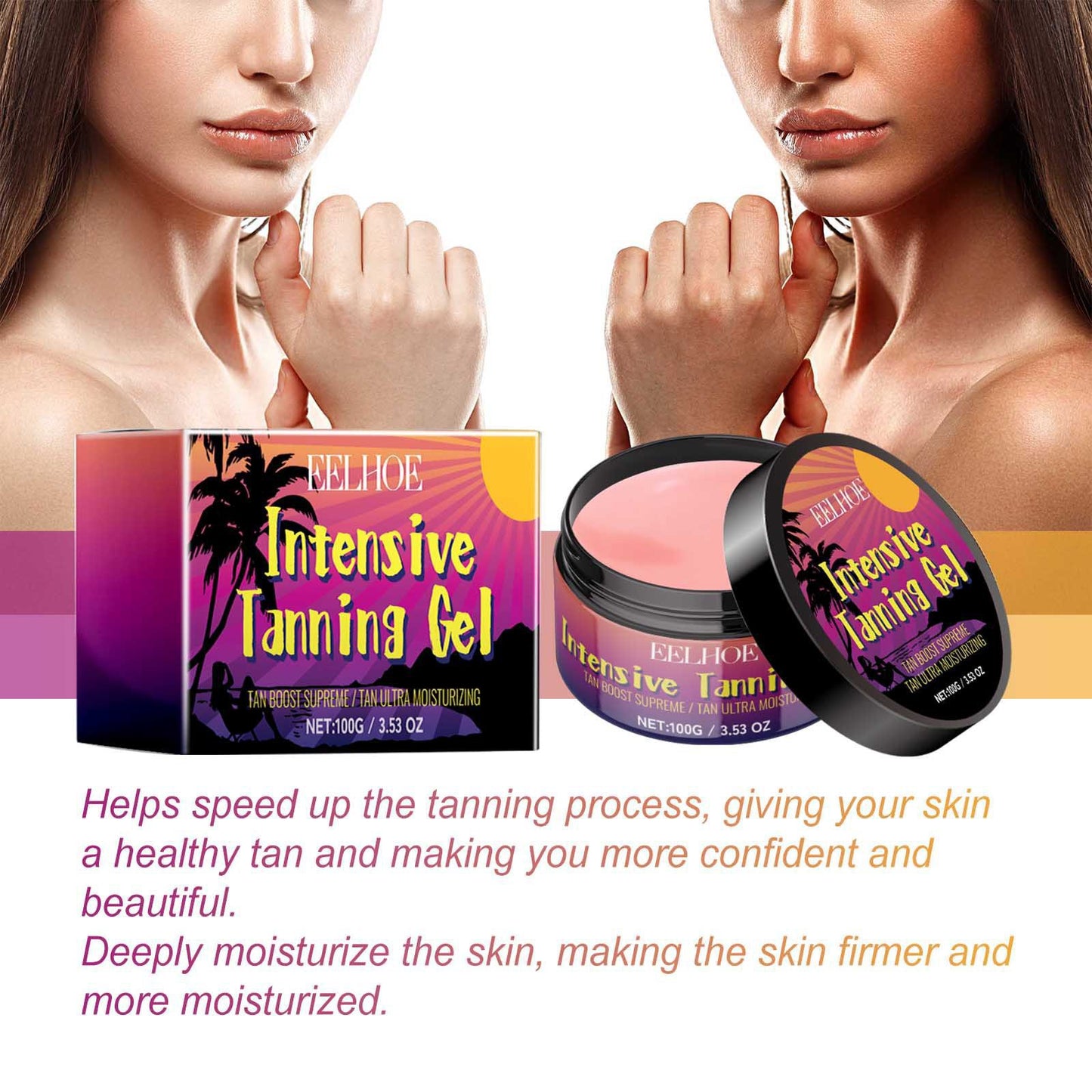 Peach Blackening Skin Gel for Sun-Free Tan
