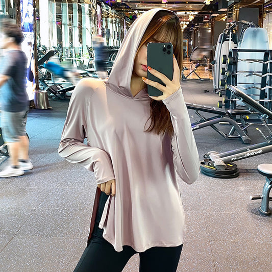 Hooded Long Sleeve Workout Top for Women