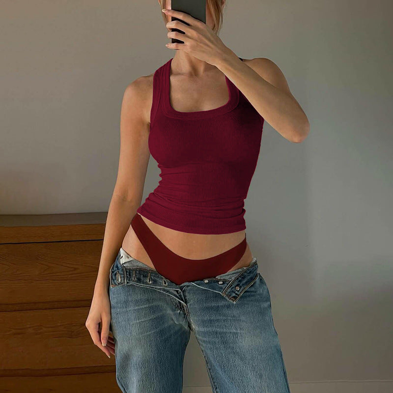 Women's Slim U-Neck Strapless Vest