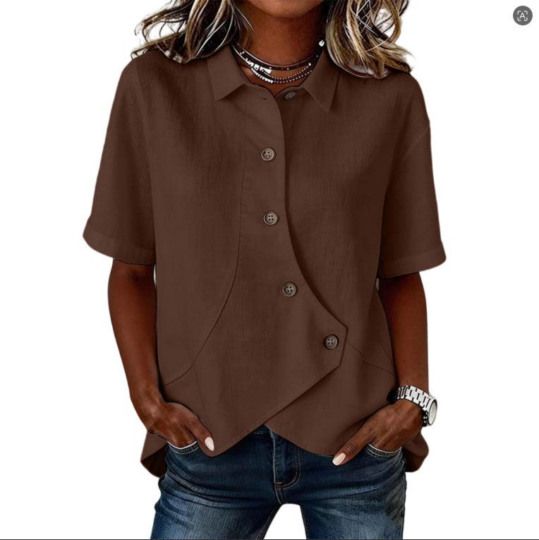 Women's Casual Cotton-Linen Shirt