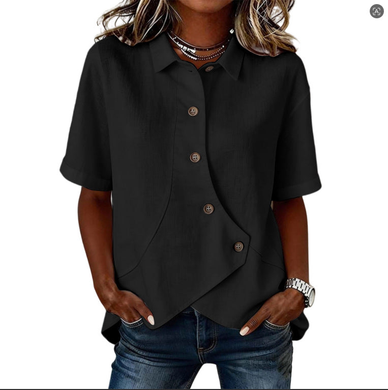 Women's Casual Cotton-Linen Shirt