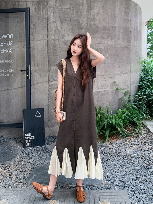 French-style plaid dress