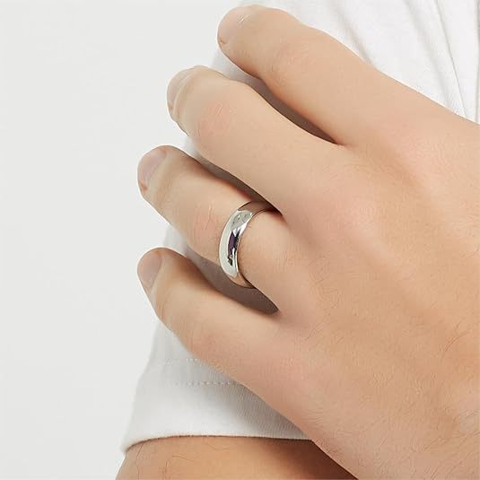 Double-Layered Stainless Steel Minimalist Plain Band Ring