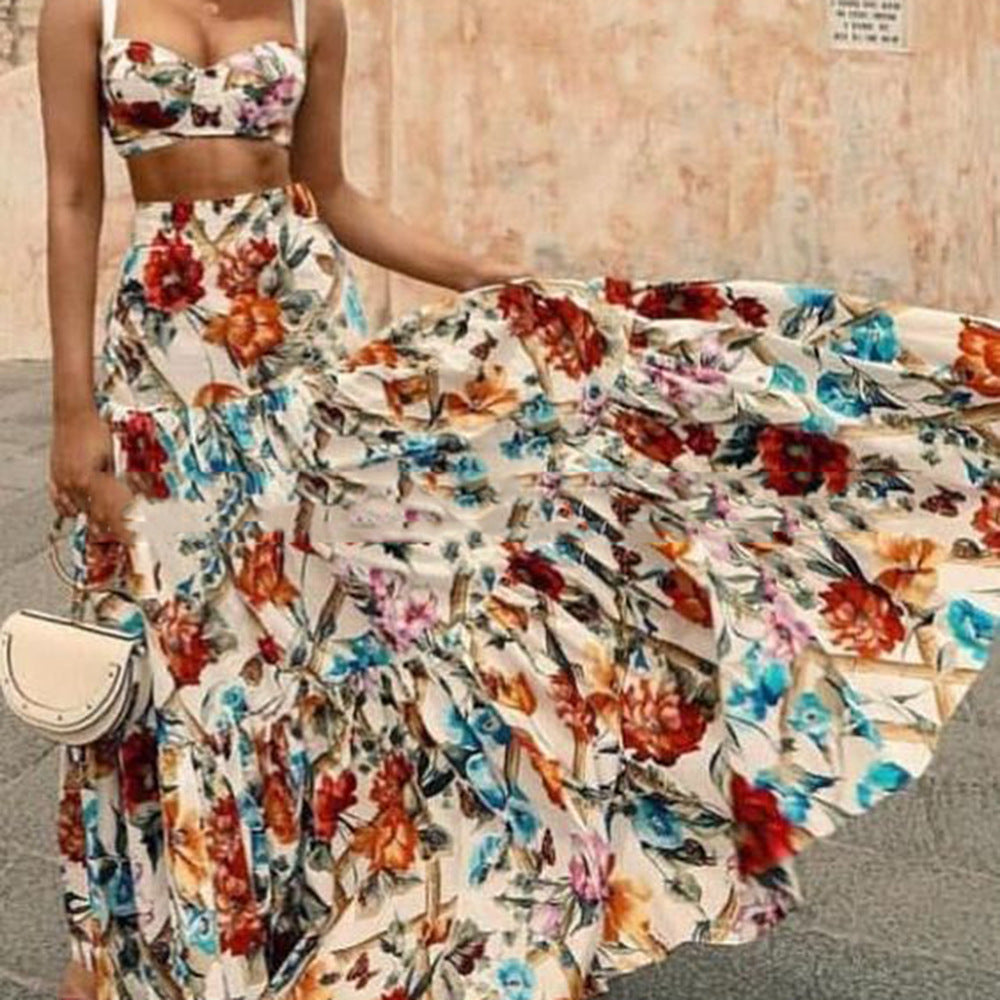 Spaghetti Strap Printed Dress