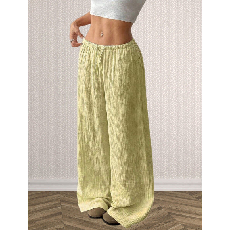 Womens Cotton Linen Wide Leg Pants