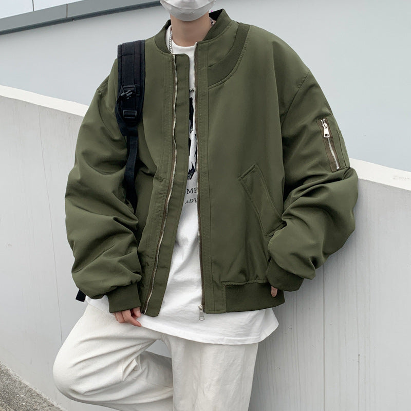 Retro Baseball Jacket Men's Loose Fit Cardigan