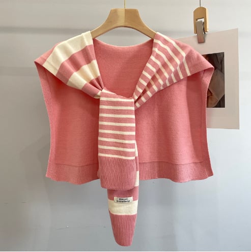Striped shawl outerwear