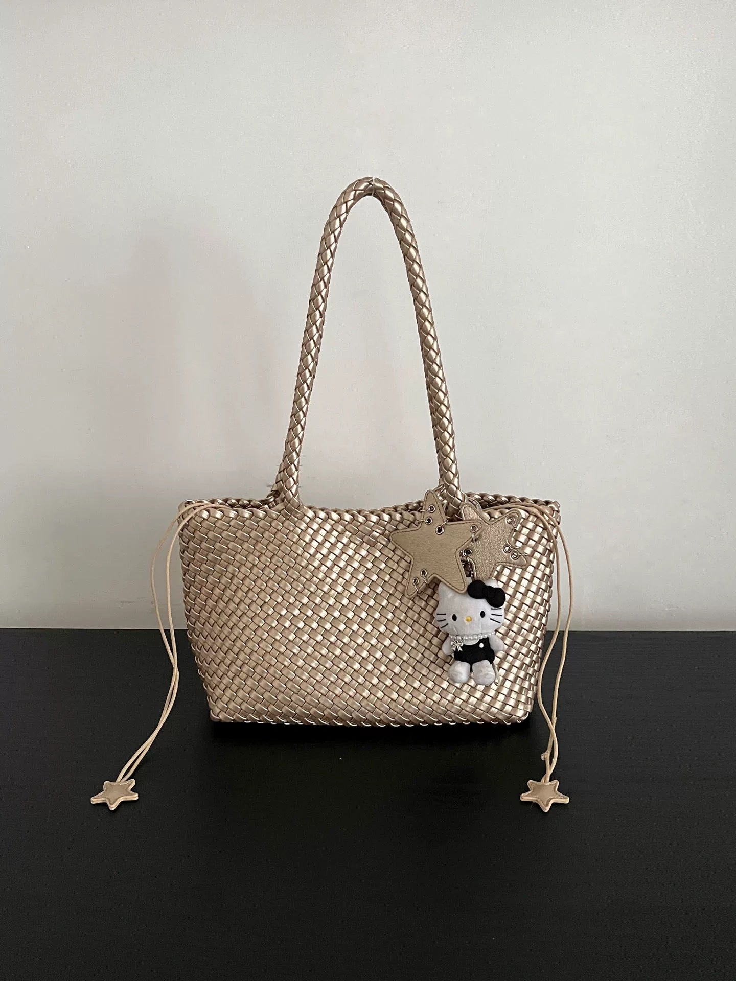 Handwoven PU Tote Bag for Women