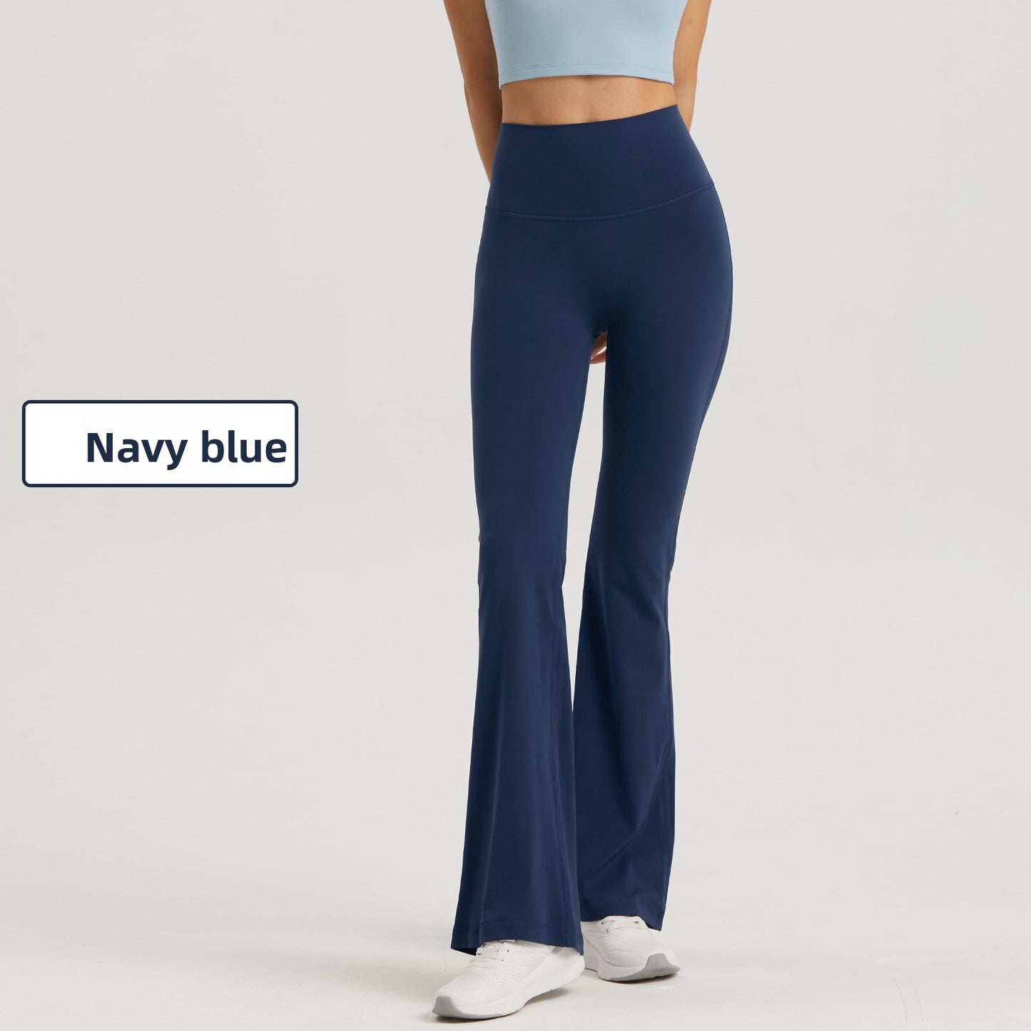 High elasticity micro-ruffled yoga pants, sheer high-waisted wide-leg pants