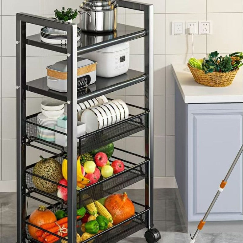 Kitchen trolley storage rack