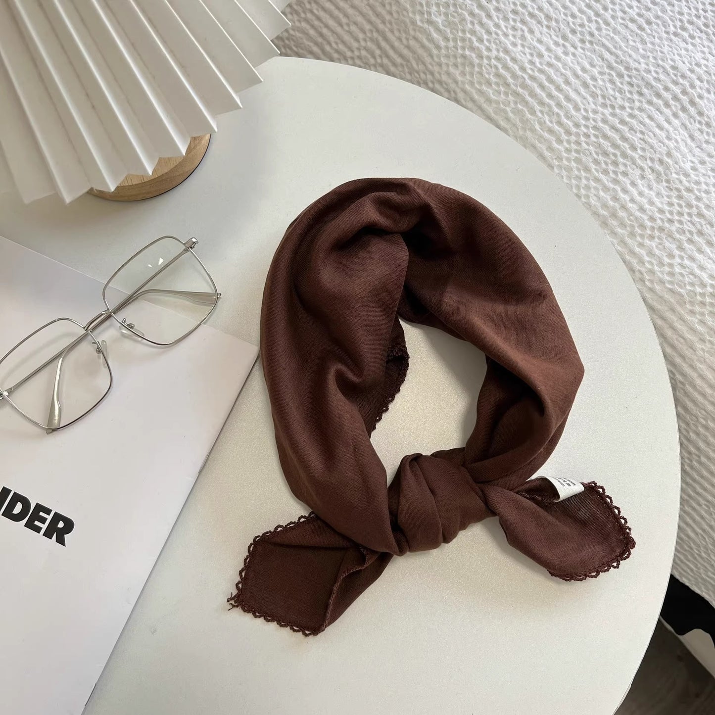 Solid Color Retro Silk Scarf