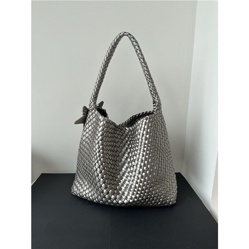 Handwoven PU Tote Bag for Women