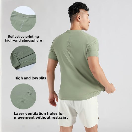 Sports Men's Fitness Short-sleeved