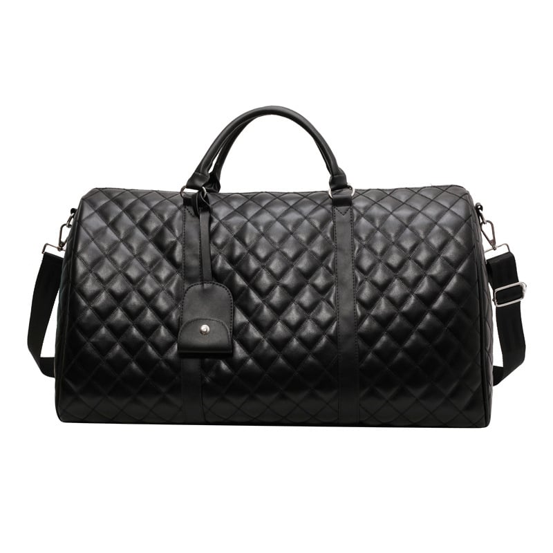 PU checkered travel bag