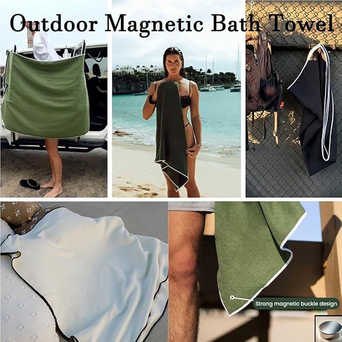 Outdoor magnetic bath towel