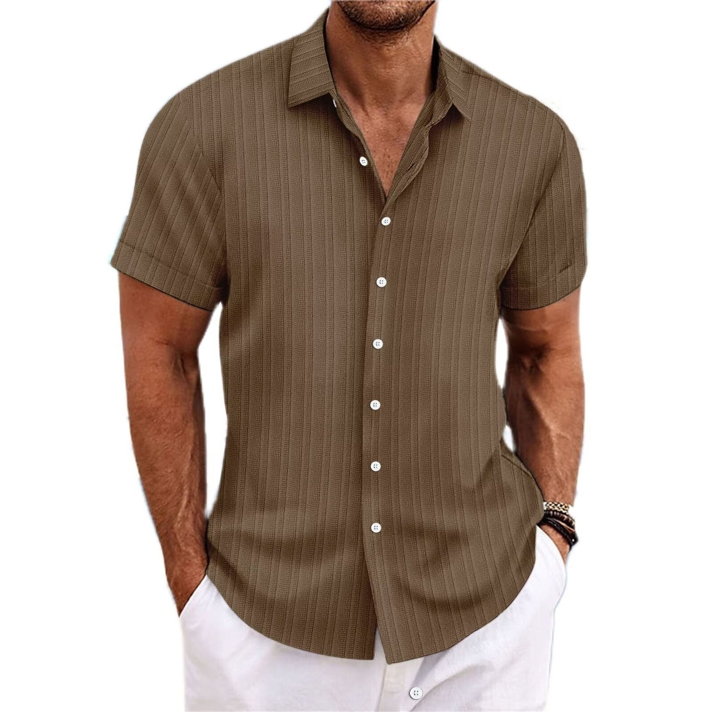 Striped Color Matching Shirt