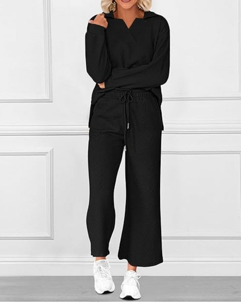 Casual Long-Sleeve Sweatshirt and Pants
