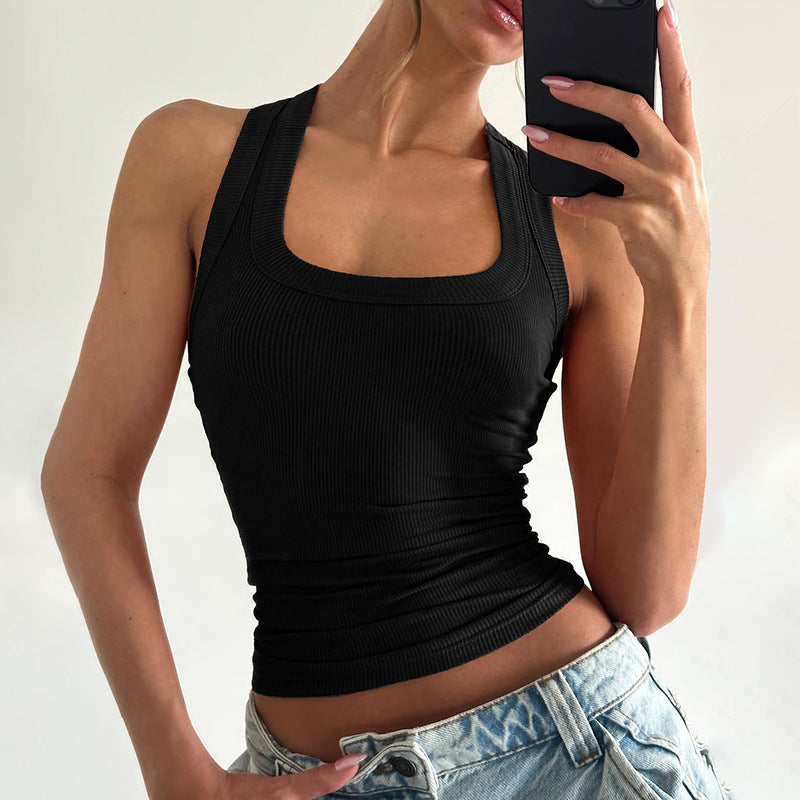 Women's Slim U-Neck Strapless Vest