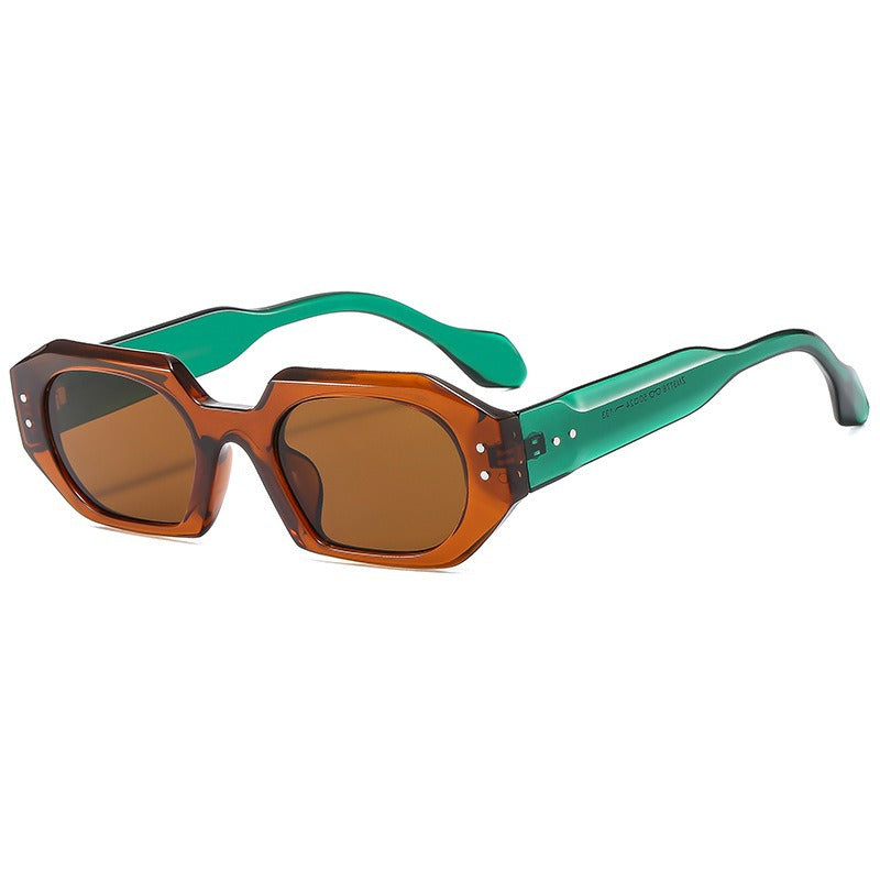Personalized small-framed rice-nail sunglasses