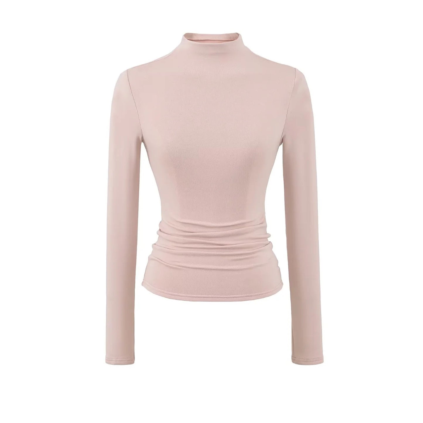 Womens Fleece Half Turtleneck Long Sleeve Top