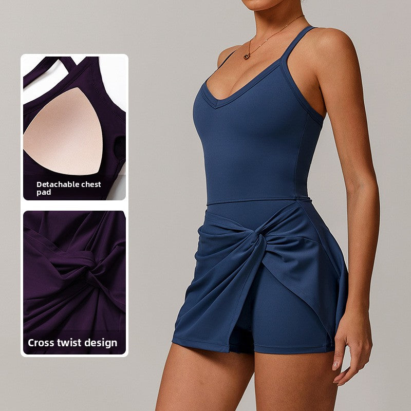 Tennis Dress with Anti-Exposure Design