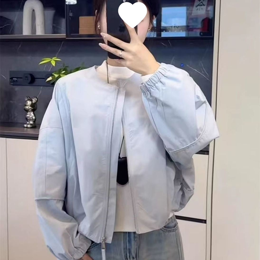 Womens Baseball Collar Jacket