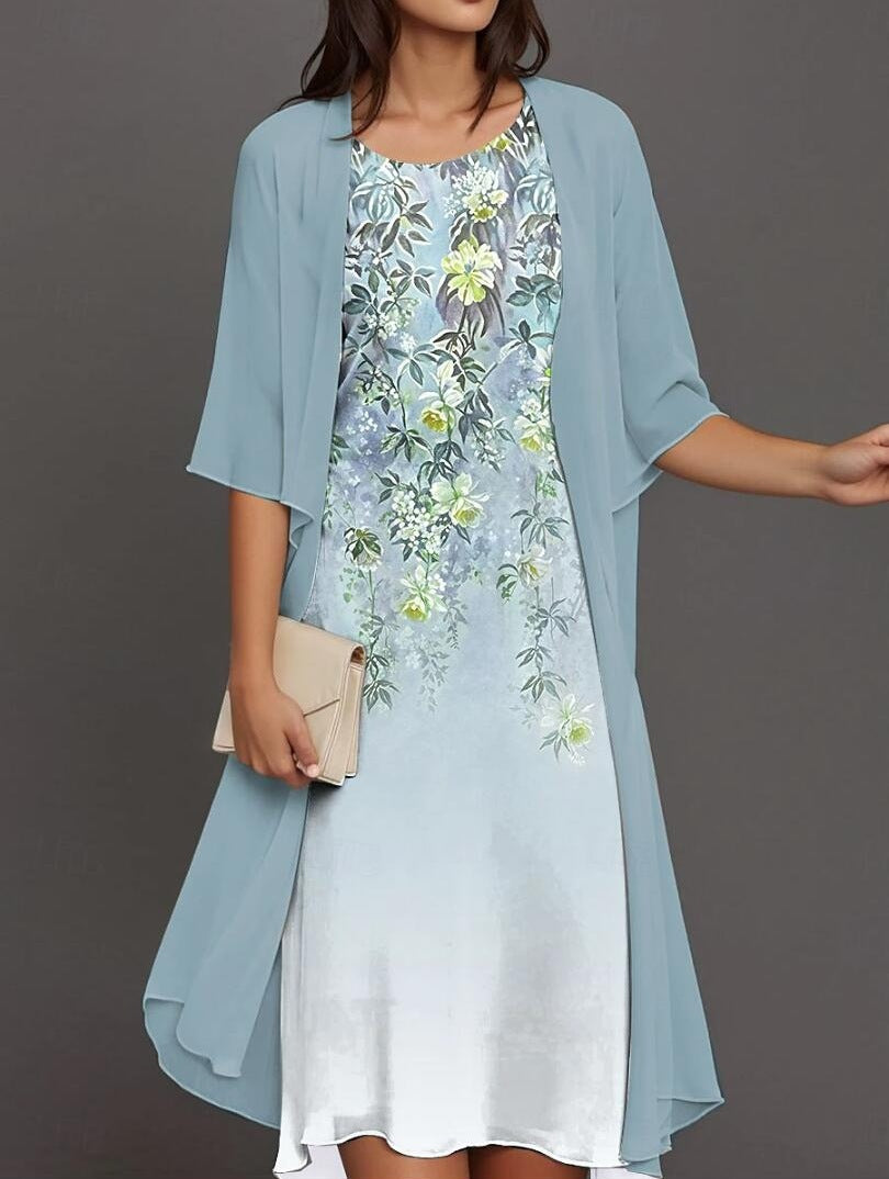 Two-piece chiffon dress set