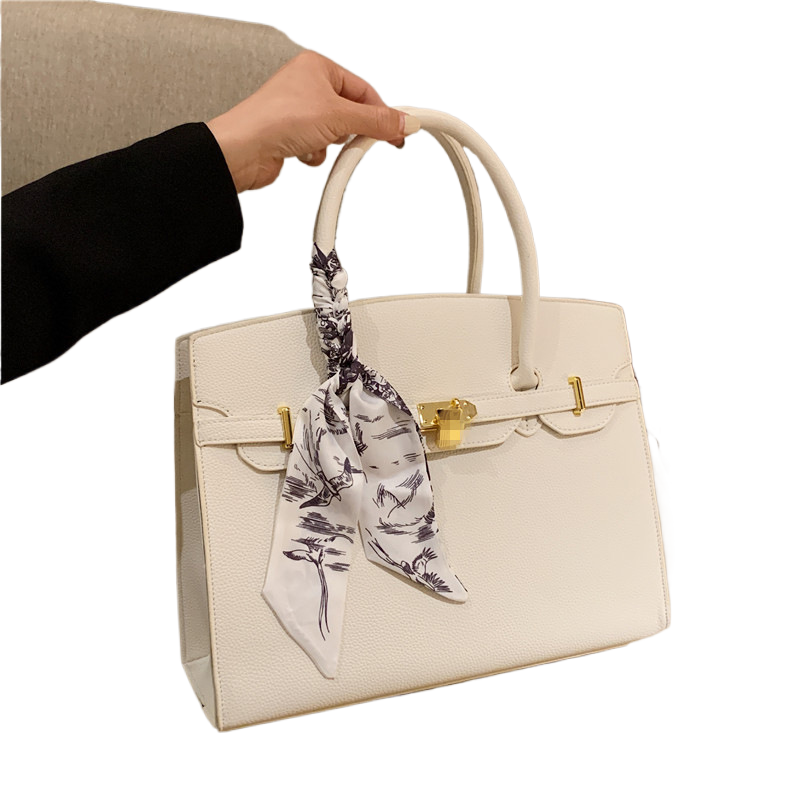 Women's Fashion Lock Scarf Kelly Bag Crossbody Tote Bag