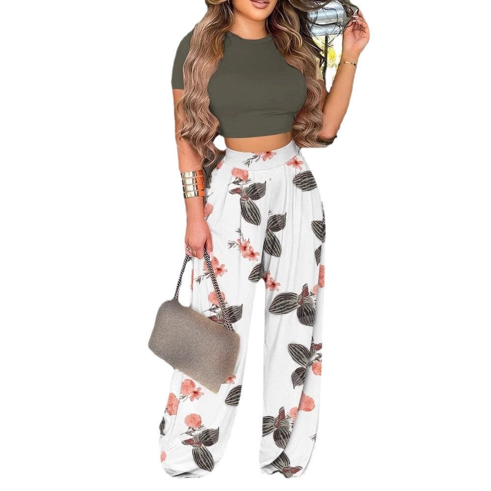 Printed Women's Two-Piece Vest and Pants Set