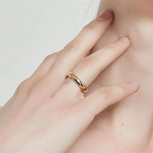 Double-Layered Stainless Steel Minimalist Plain Band Ring