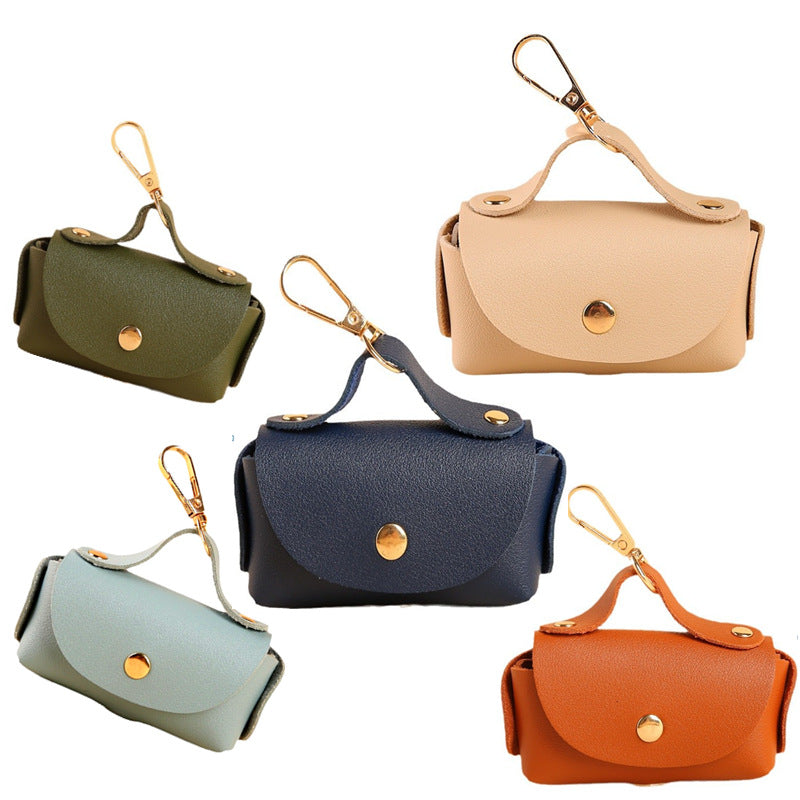 Leather Portable Pet Poop Bag Dispenser Multicolor Dog Poop Bag Storage Bag