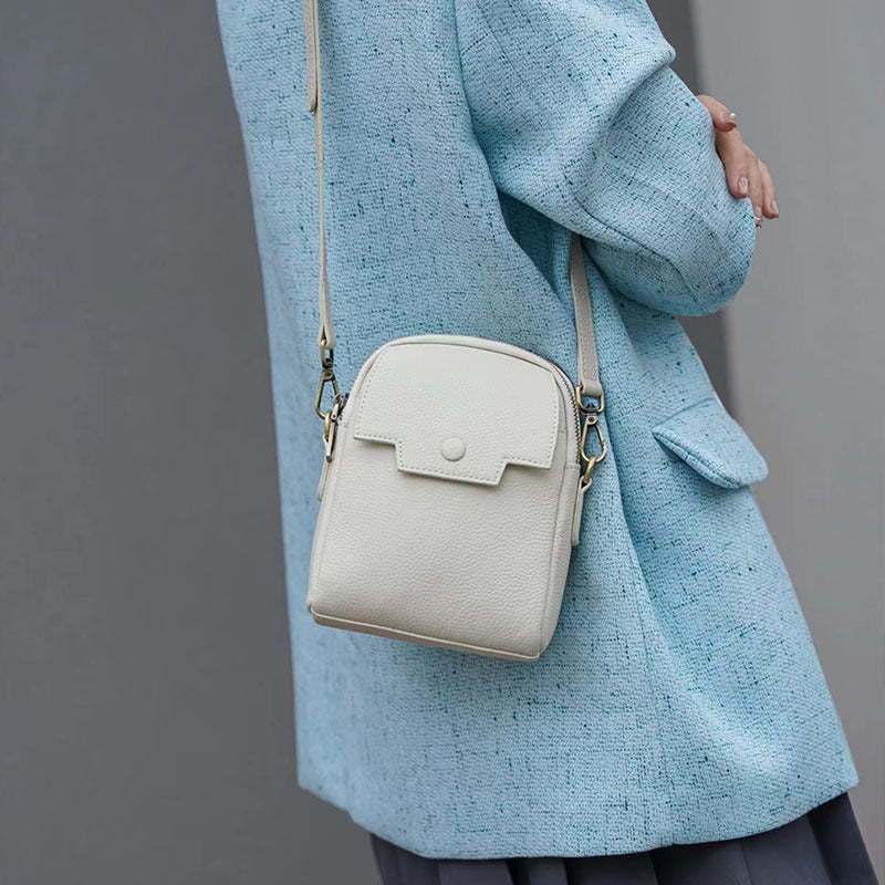Women's Mobile Phone Bag Women's Crossbody 2024 New Small Bag Niche Shoulder Bag Creative Mini Niche Genuine Leather Women's Bag