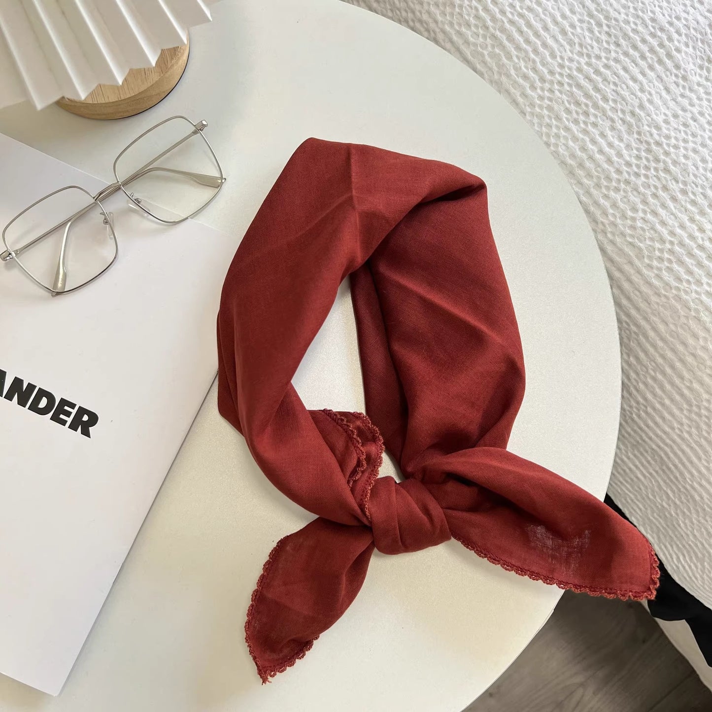 Solid Color Retro Silk Scarf