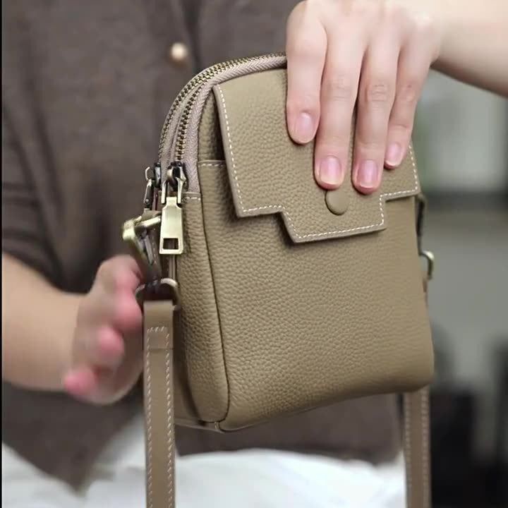 Women's Mobile Phone Bag Women's Crossbody 2024 New Small Bag Niche Shoulder Bag Creative Mini Niche Genuine Leather Women's Bag