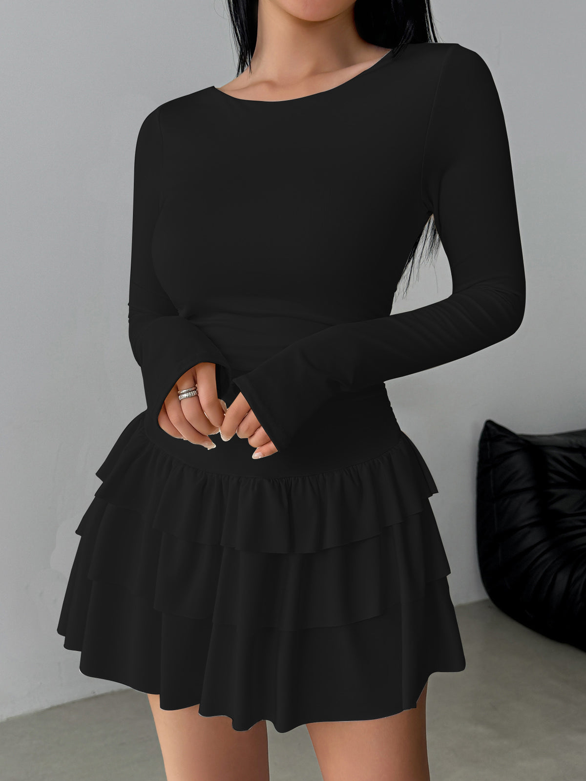 Womens Slimming Long Sleeve Dress