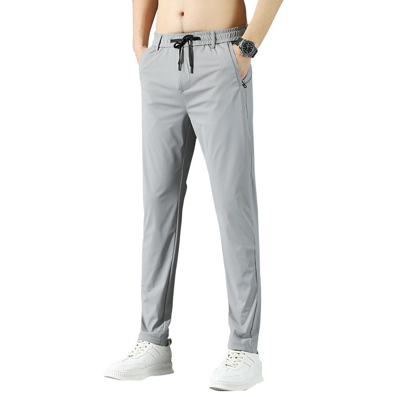 Lightweight stretchable ice silk casual pants for men